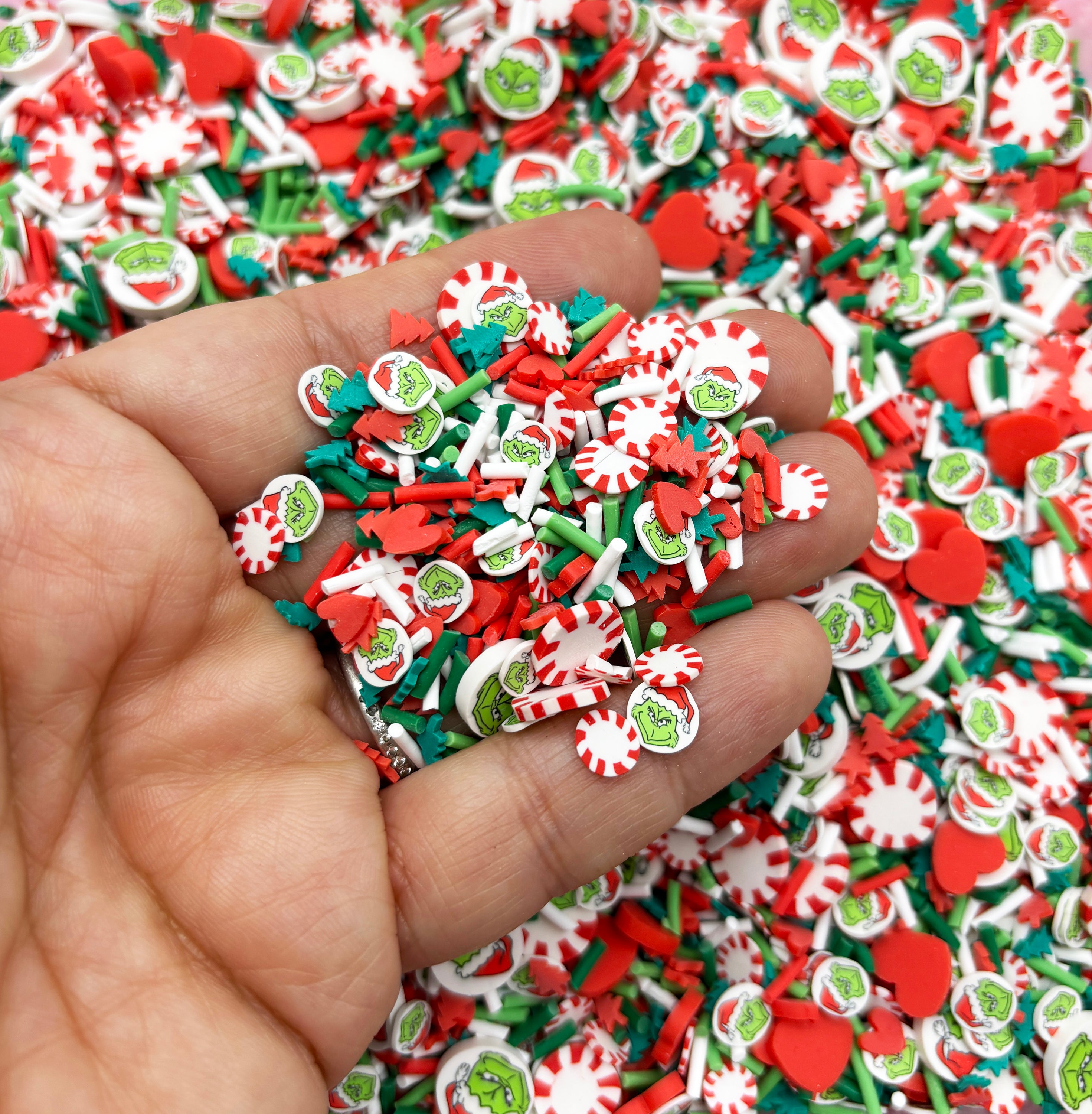 Christmas Character Fimo Slices Polymer Clay Fake Sprinkles