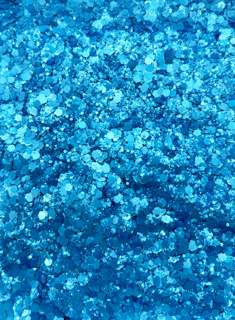 a close up view of a blue surface