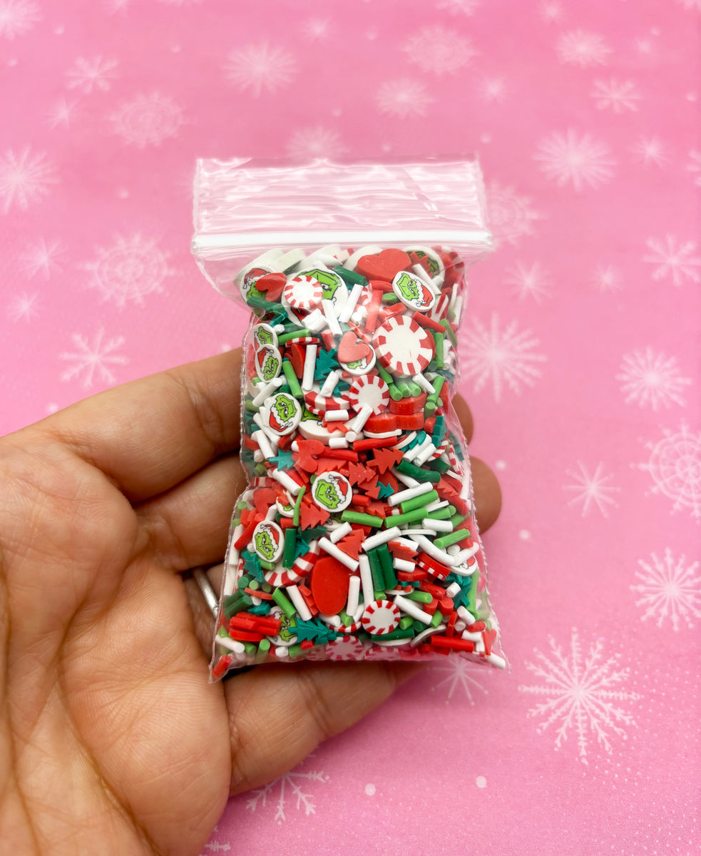 Christmas Character Fimo Slices Polymer Clay Fake Sprinkles Funfetti 1
