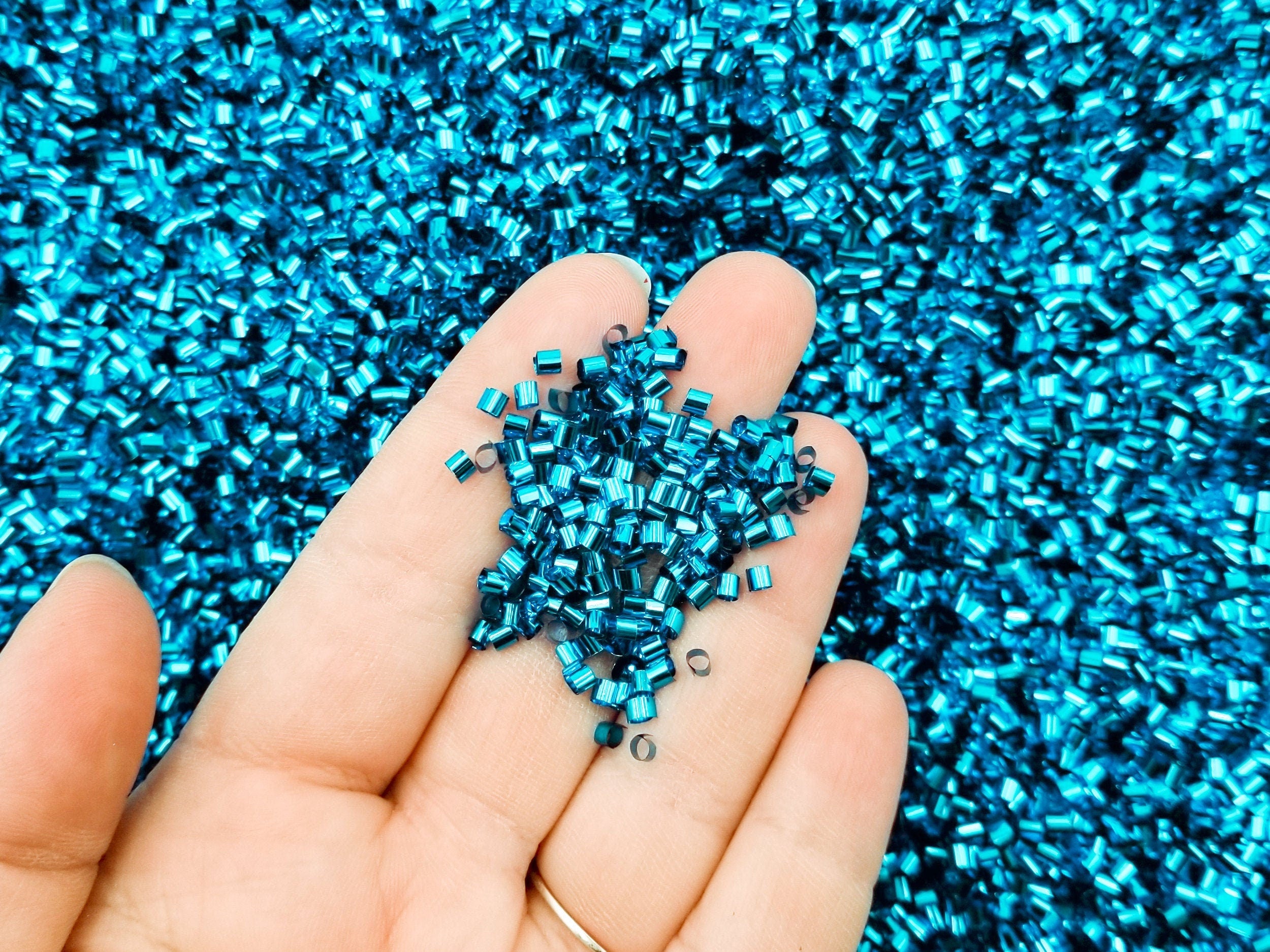 Bulk 500g Spring Blue Metallic Crispy Bingsu Beads for Crunchy