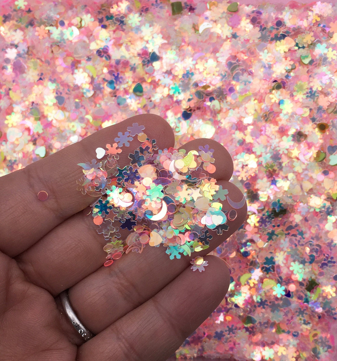 Iridescent Pink Transparent Assorted Shape Glitter, Pick Your Amount,  Shaker Mix, Kawaii Glitter U193 -  Canada
