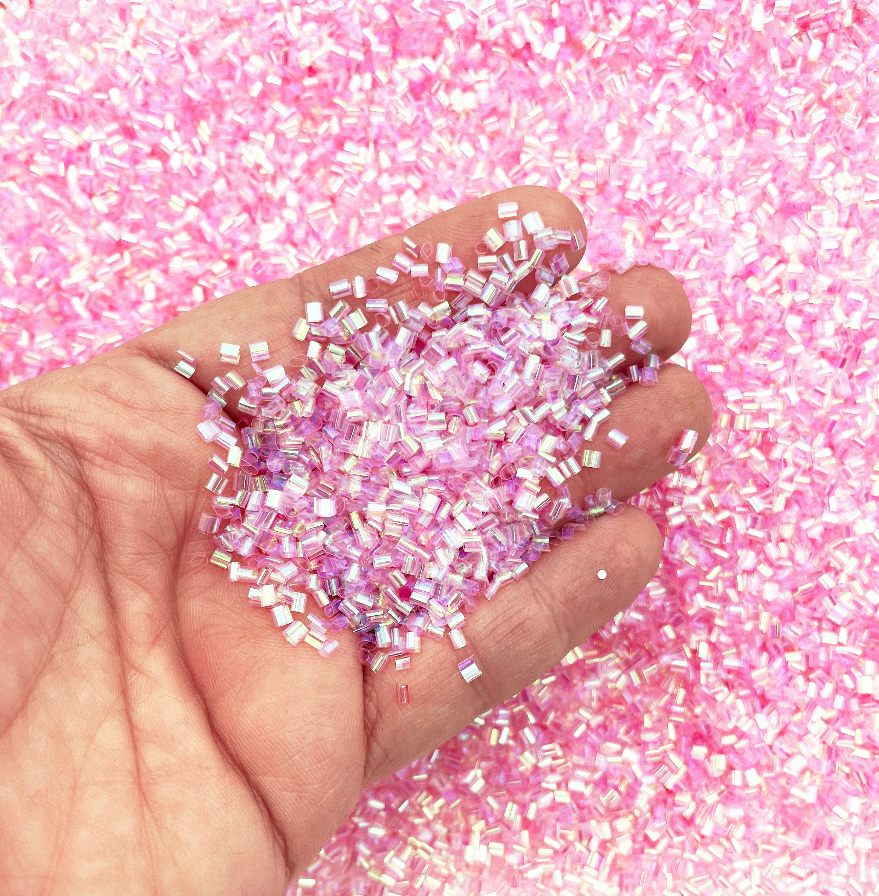 Lilac Purple Iridescent Crispy Bingsu Beads for Crunchy Slime, Iridescent  Straw Beads, 3D Glitter, Slime Supply, 
