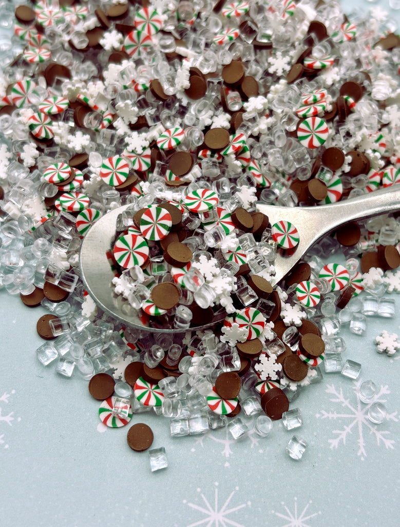 a spoon full of chocolate candy sprinkles