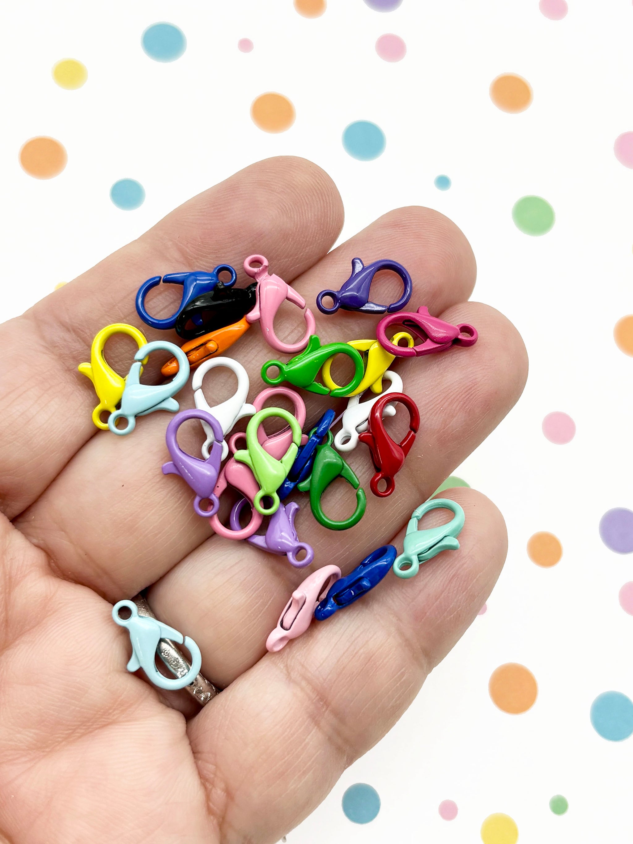 20 Colorful Metal Lobster Lobster Clasps, 12.5mm Long Bocklebee