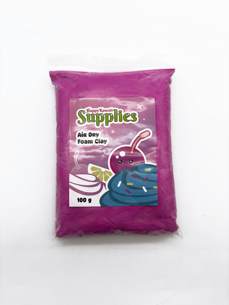 A bag of purple air dry foam clay is shown against a white background.