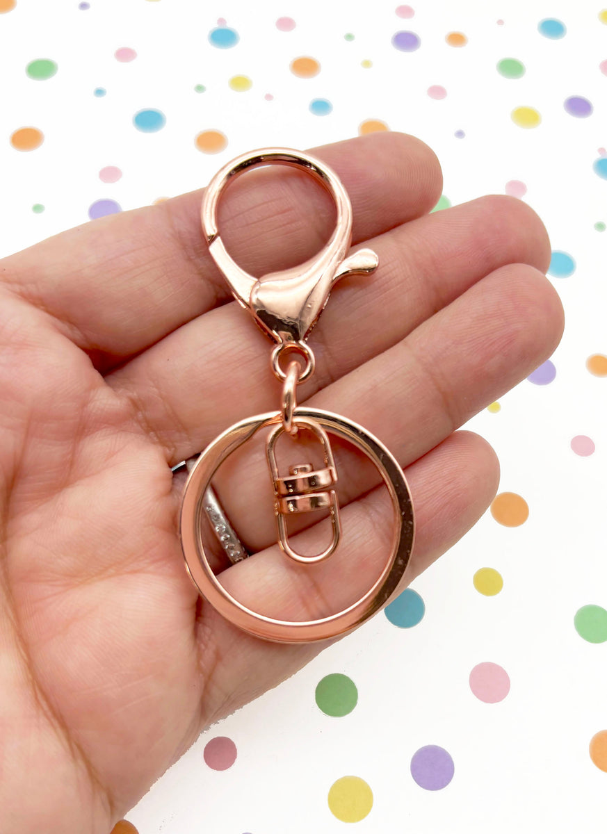 5 Rose Gold Swivel Lobster Clasp Keychain, Swivel Key Chain D102 ...