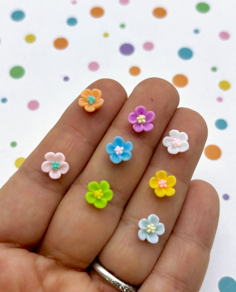 a person's hand holding a bunch of tiny flowers