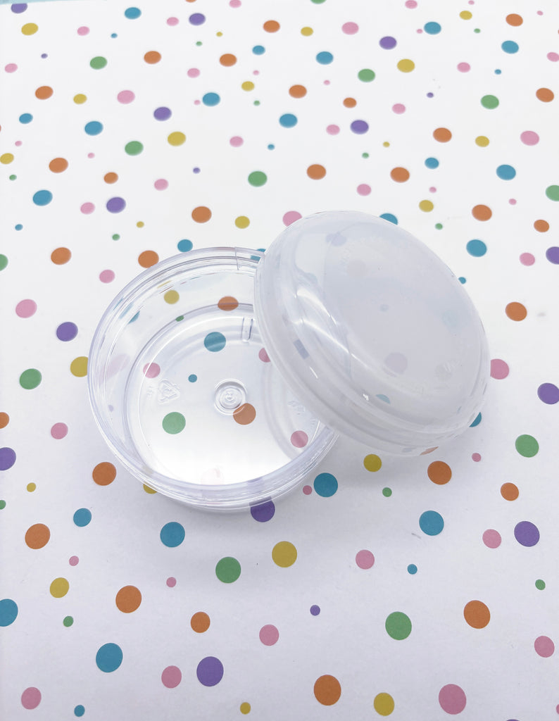 a plastic container sitting on top of a table