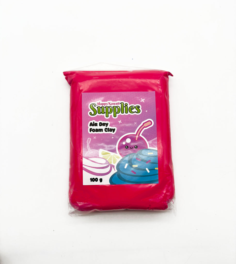 A bag of red air dry foam clay is shown against a white background.