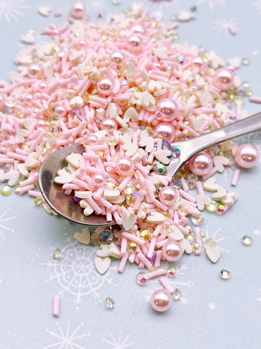 Be Mine, Valentines Day Caviar Pearl Rhinestone Sprinkle Mix, Resin Rh ...