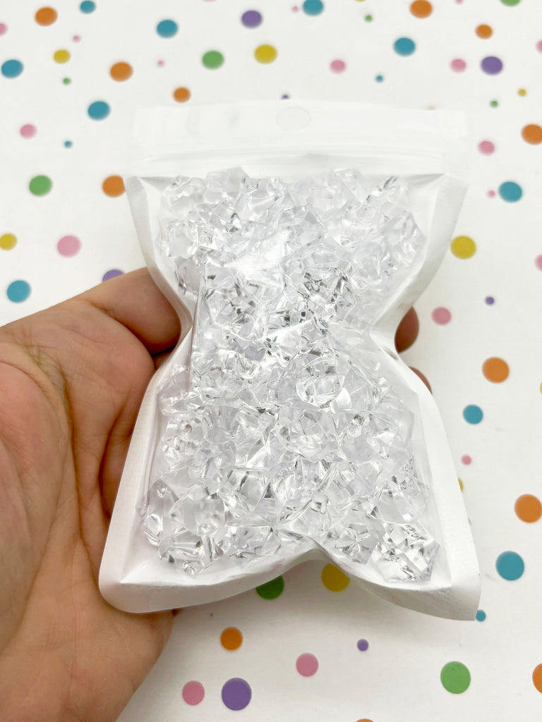 50g SMALL Transparent Clear Acrylic Gemstone Ice Cube Chunks, Resin Gem ...