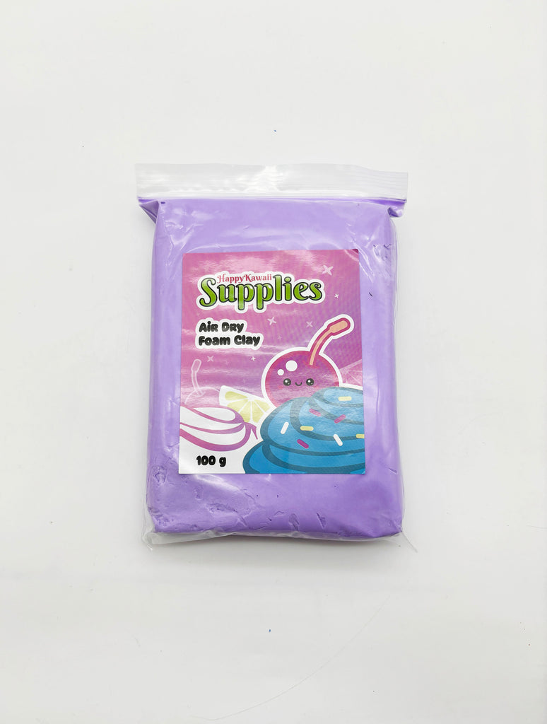 A package of air-dry foam clay with a purple color and a cartoon character on the label.