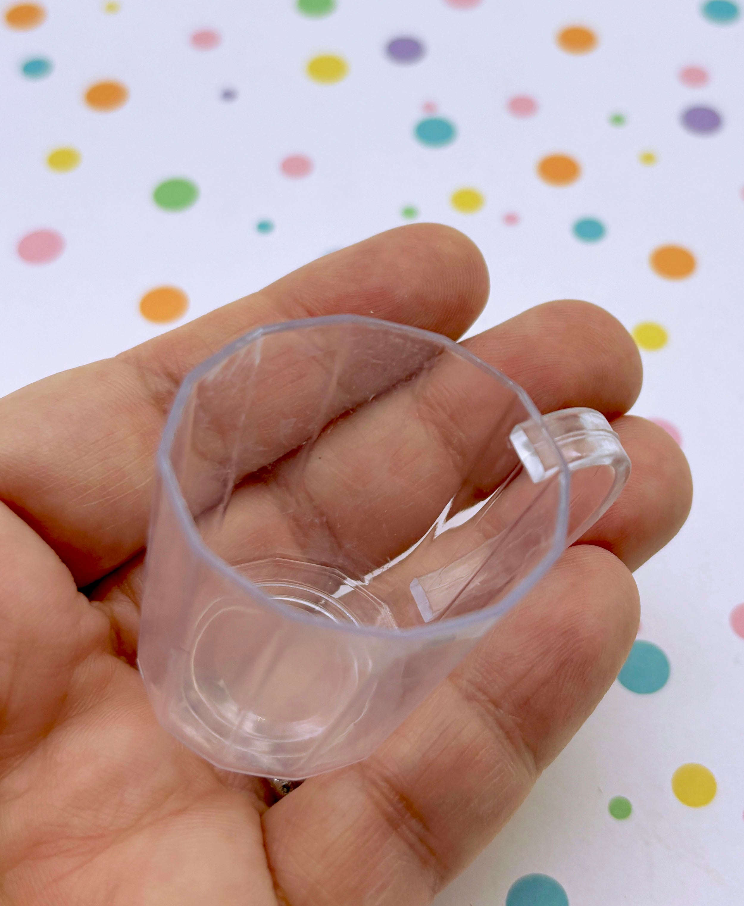 Fake Tea Set 3 Clear Acrylic Plastic Miniature Dollhouse Tea Cups, Resin DIY Teacup ...