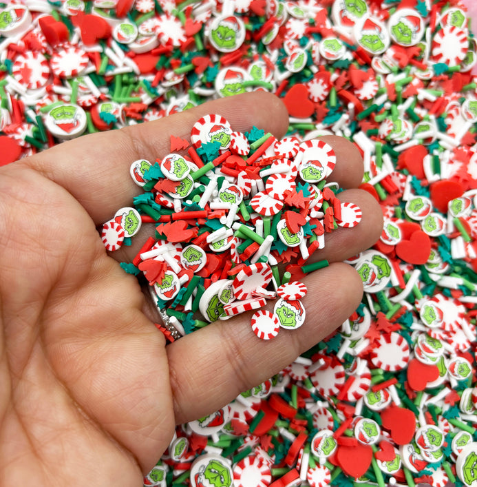 Christmas Character Fimo Slices Polymer Clay Fake Sprinkles Funfetti 1