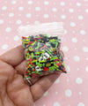 FRANKENSTEIN Halloween Sprinkle Mix, Assorted Sprinkles with Cab, Polymer Clay Fake Sprinkles, Decoden Funfetti Jimmies V231