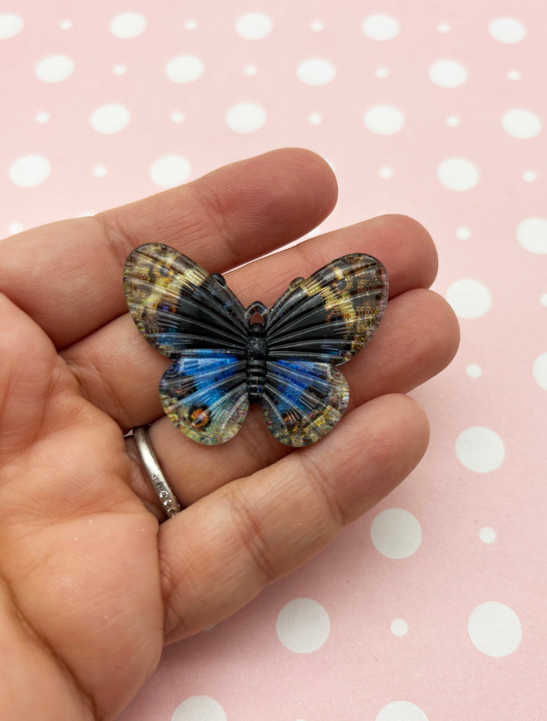 a person holding a butterfly in their hand