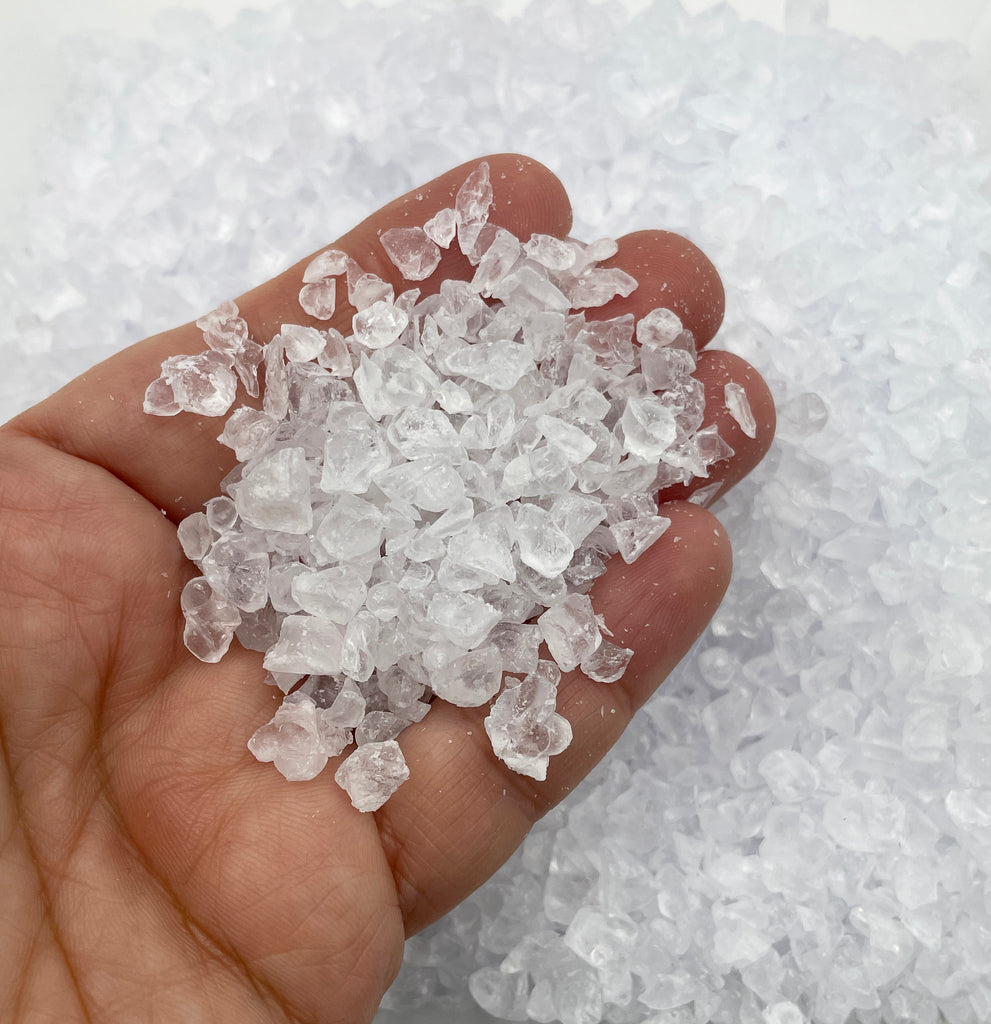 Fake Geode 100 or 500 Grams Acrylic Silica Sand, Clear Acrylic Fake Lava Geode Ro ...