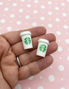 5 Miniature White Coffee Cup Cabochons, To Go Coffee Cup Cabochons, Dollhouse Coffee #172