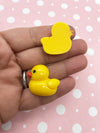 5 Yellow Rubber Ducky Resin Cabochons, Pastel Ducks, #204a