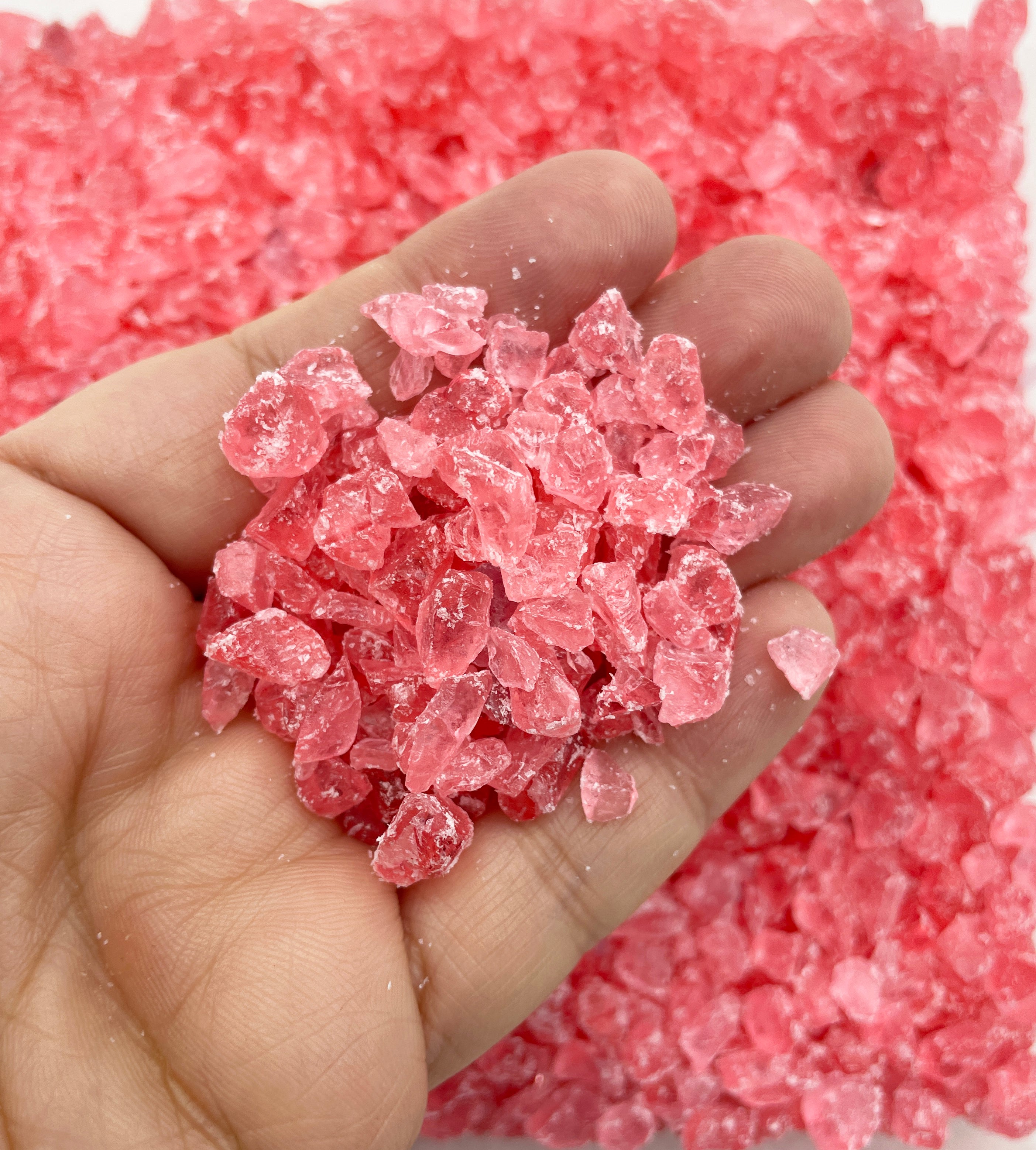 Fake Geode 100 Grams Acrylic Silica Sand, WATERMELON Red Acrylic Fake Lava Geode ...