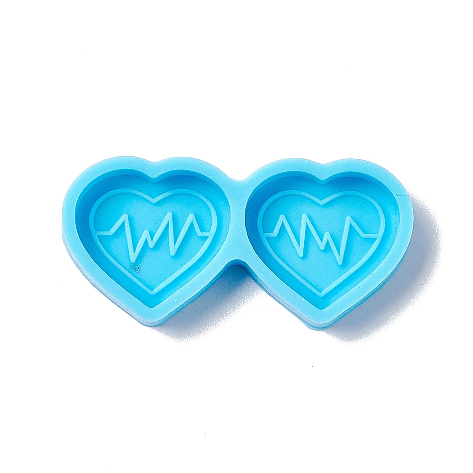 Small Double Cavity Heart Silicone Molds for Earring Cabochons