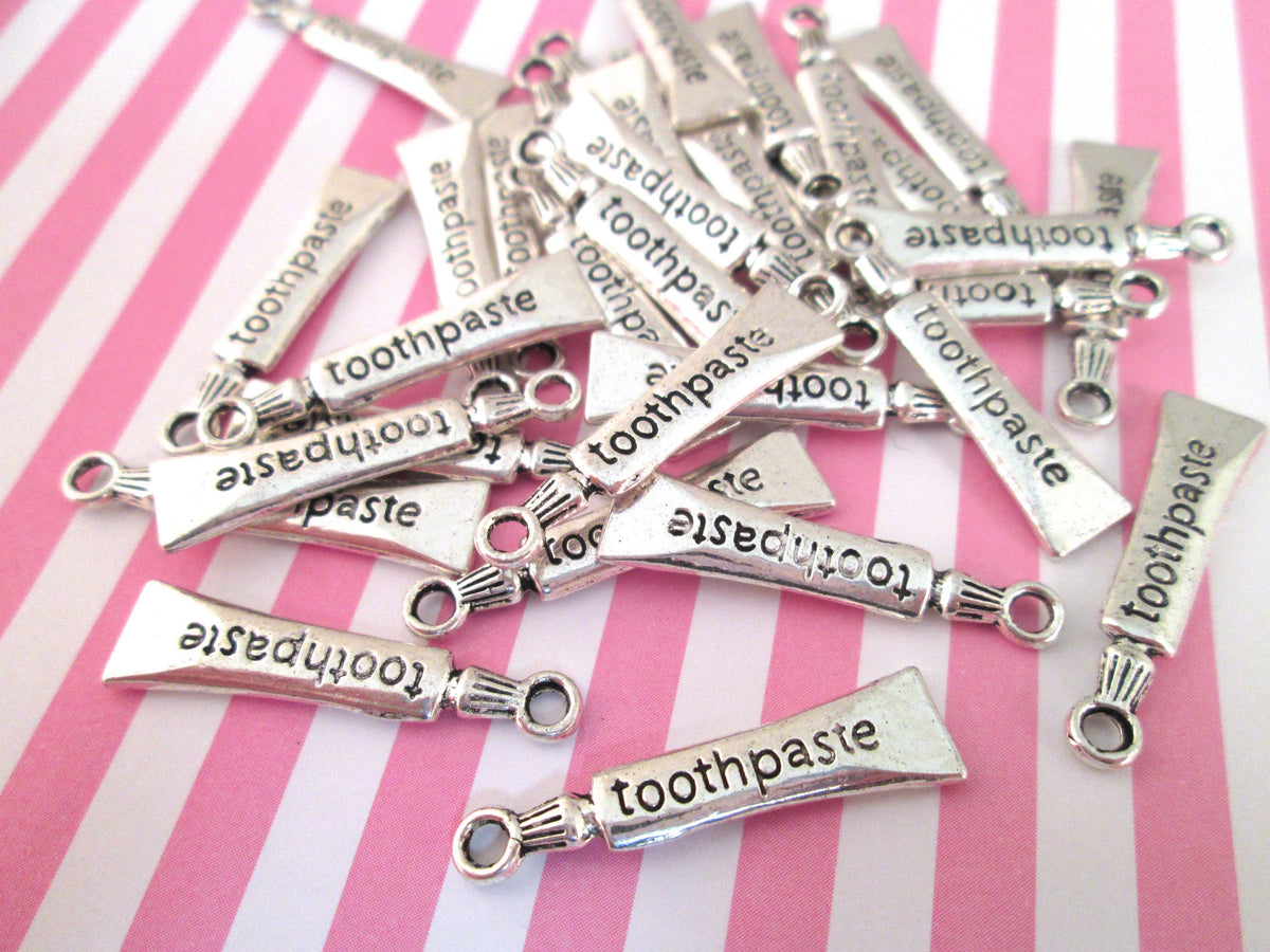 10 Silver Plated Toothpaste Charms #552 – Happy Kawaii Supplies