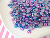 100 Two tone 8mm Blue and Purple pearl cabochons flat back