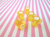 6 Yellow Beer Mug Charms, Miniature Cups for dollhouses and crafts, #201b