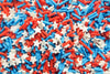 AMERICANA MIX Red and Blue with White Star Sprinkles, Mix Polymer Clay Fake Sprinkles, Decoden Funfetti Jimmies V32