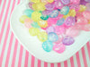5 Assorted Pastel Iridescent foil Seashell Cabochons, Glitter Seashells  #1109b