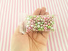 MERMAID CAVIAR PEARLS, Watermelon Ombre Pink and Green, 30 grams, Multisize Faux Nonpareil Acrylic dragees, Opaque Caviar No Hole Beads , K1