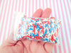 FIREWORK MIX Red, White, and Blue Mix Polymer Clay Fake Sprinkles, Decoden Funfetti Jimmies V31