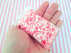 STRAWBERRY SHORTCAKE Mix Pink and Red with Strawberry Polymer Clay Fake Sprinkles, Decoden Funfetti Jimmies E231