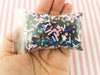 ASTERIA MIX Black with Pastel Sprinkles, Assorted Rhinestones, and White Stars, Polymer Clay Fake Sprinkles, Decoden Funfetti Jimmies K84