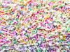 SUGAR COMA MIX, Pastel Polymer Clay Fake Sprinkles with White Stars, Decoden Funfetti Jimmies, E106