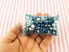 MERMAID CAVIAR PEARLS, Ombre Navy and Silver, 30 grams, Multisize Faux Nonpareil Acrylic dragees, Opaque Caviar No Hole Beads, K15