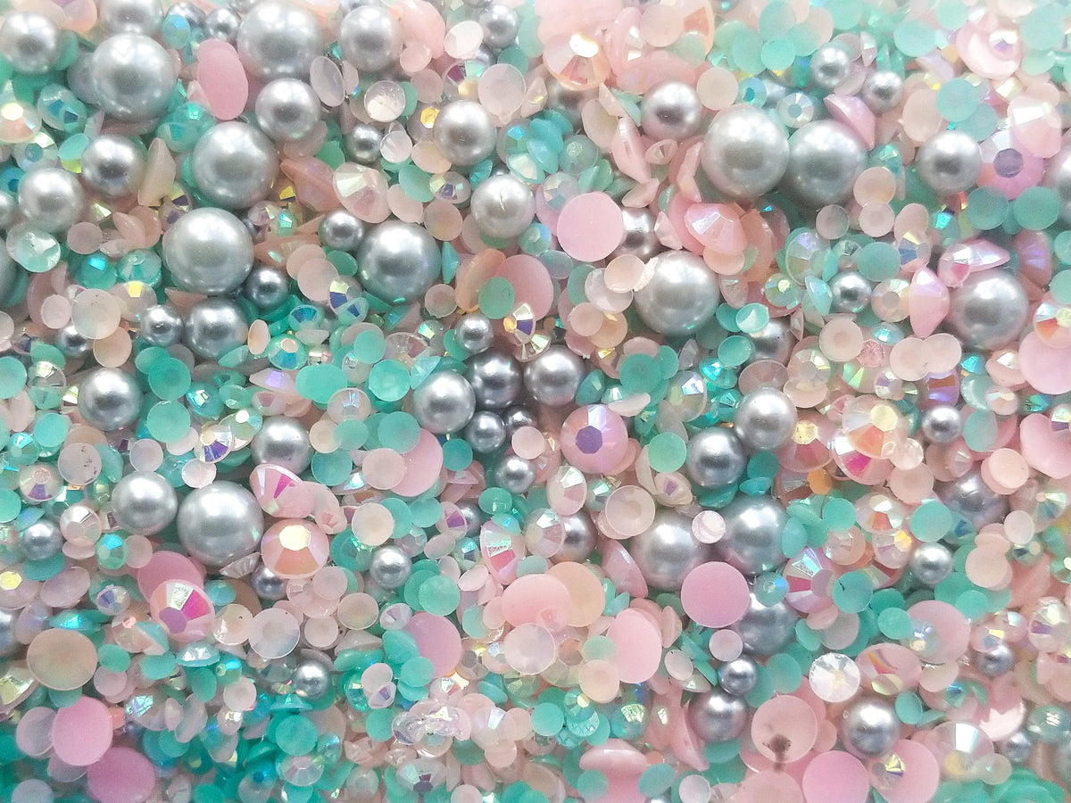 SERENITY Caviar Pearl Rhinestone Mix, Resin Rhinestones, Faux Pearls ...