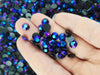 6mm Black AB Jelly Rhinestones, Flat Backed Resin Faceted Cabs, Pick Your Amount