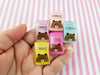 5 Cute Doll Snack Chip Cabochons, Cute Chip Cabs, Cute Food Cabs/Charms, Kawaii Bear Cabs, #144a
