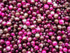 MERMAID CAVIAR PEARLS, Ombre Cranberry Purple, Multisize Faux Nonpareil Acrylic dragees, Opaque Caviar No Hole Beads, K13