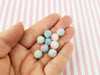 10 Multicolor 10mm Cotton Candy Circle Pearl Berry Beads, Deco for Slime, F486