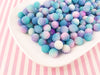 10 Multicolor 12mm Unicorn Crunch Purple Circle Pearl Berry Beads, Deco for Slime, #1341a