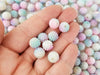 10 Multicolor 10mm Cotton Candy Circle Pearl Berry Beads, Deco for Slime, F486