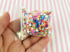 90's Child Bright Rainbow Polymer Clay Fake Sprinkles with White Star Sprinkles, Decoden Funfetti  Jimmies E10