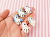3 Assorted flat-backed Pastel Unicorn Cabochons, Unicorn Cabs, #505a
