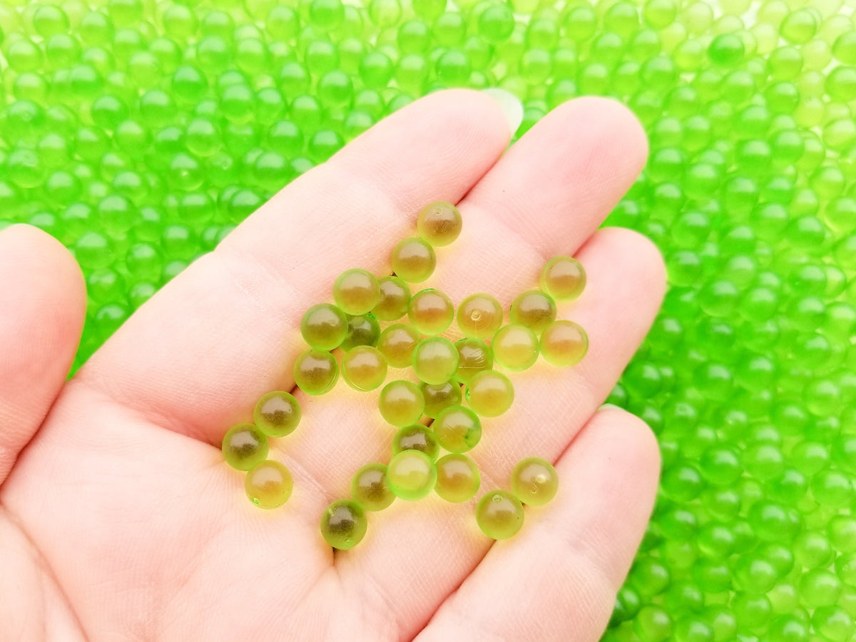 Spring Green 6mm Translucent Pearls, Popping Boba Resin Gumball Pearls ...
