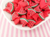 10 Soft PVC Watermelon Slice Cabochons, Cute Fruit Cabs,  816