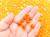 Orange 10mm Translucent Pearls, Popping Boba Resin Gumball Pearls, Faux Nonpareil Acrylic dragees, Caviar No Hole Beads, P160