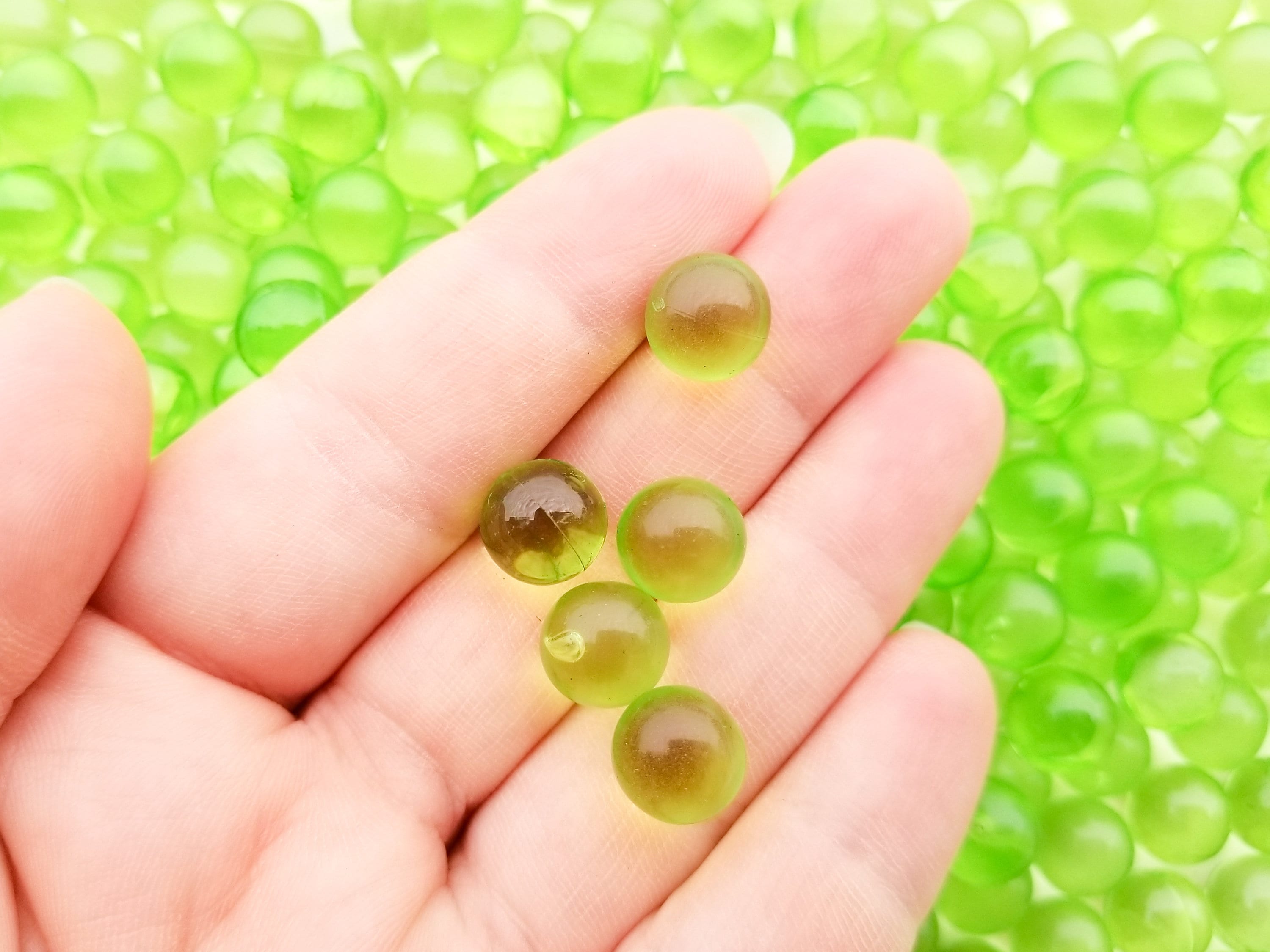Translucent Pearls Spring Green 10mm Translucent Pearls, Popping Boba Resin Gumball Pearl ...