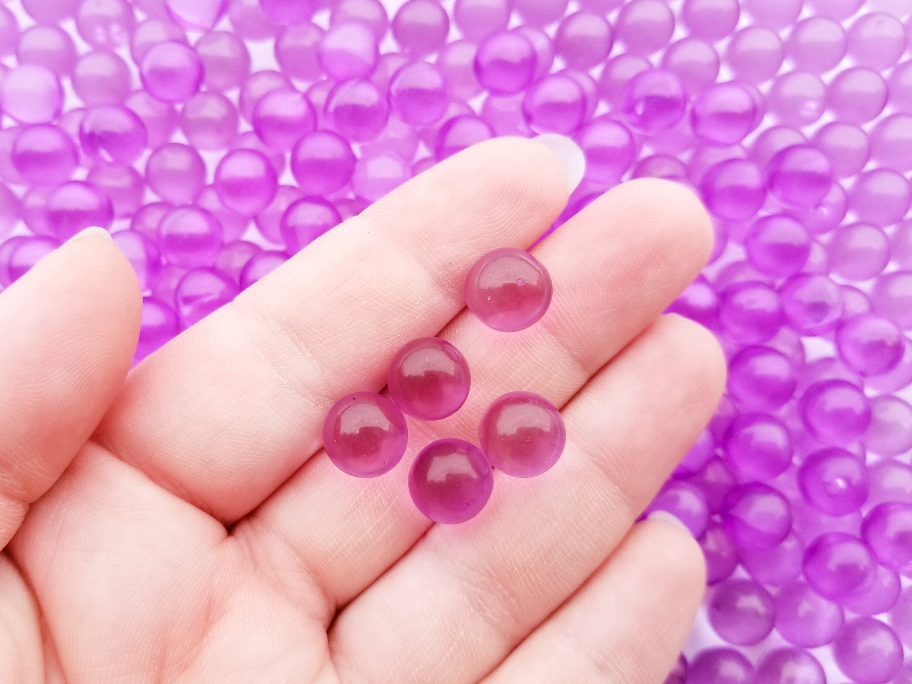 Translucent Pearls Purple 10mm Translucent Pearls, Popping Boba Resin Gumball Pearls, Fau ...